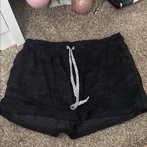 Black Camouflage Women's Shorts